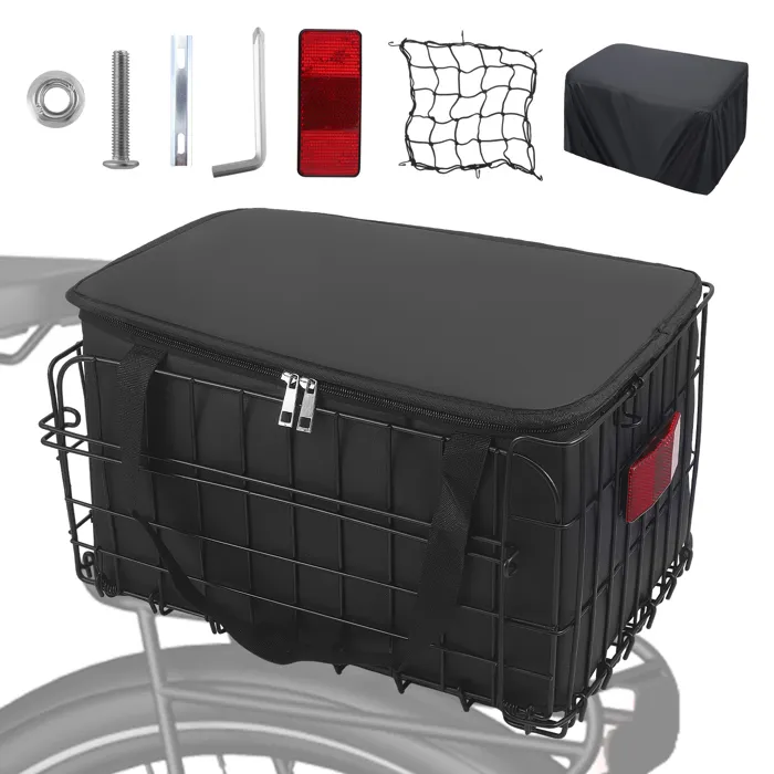 Panier de vélo arrière pliable en métal
